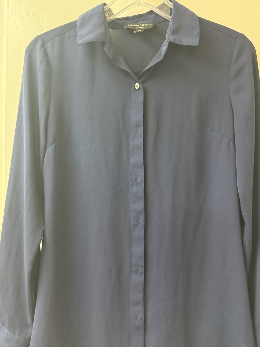 Banana Republic Navy Blue Women's Button-Down Blouse